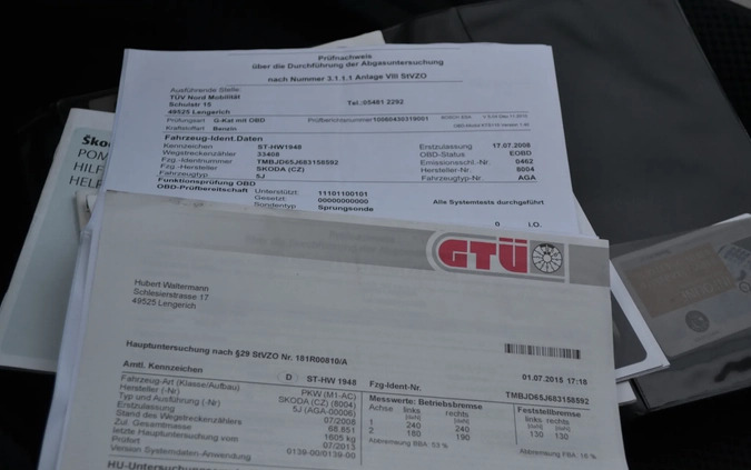 Skoda Fabia cena 16900 przebieg: 174000, rok produkcji 2008 z Gostynin małe 781
